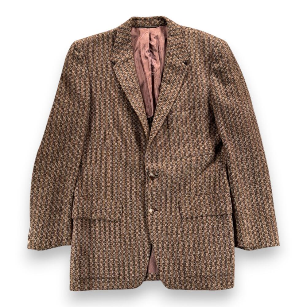 Vintage Eagle Clothes Jacket Mens 40 Brown Blazer Sport Coat Union Tweed USA 60s